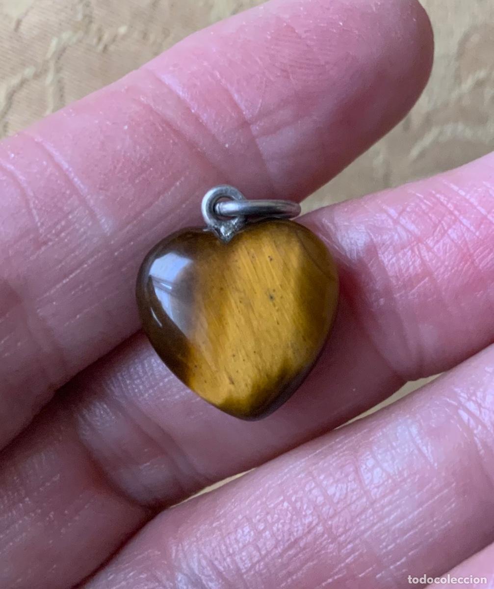 Joyeria: COLGANTE CORAZ&Oacute;N OJO DE TIGRE Y PLATA - Foto 5