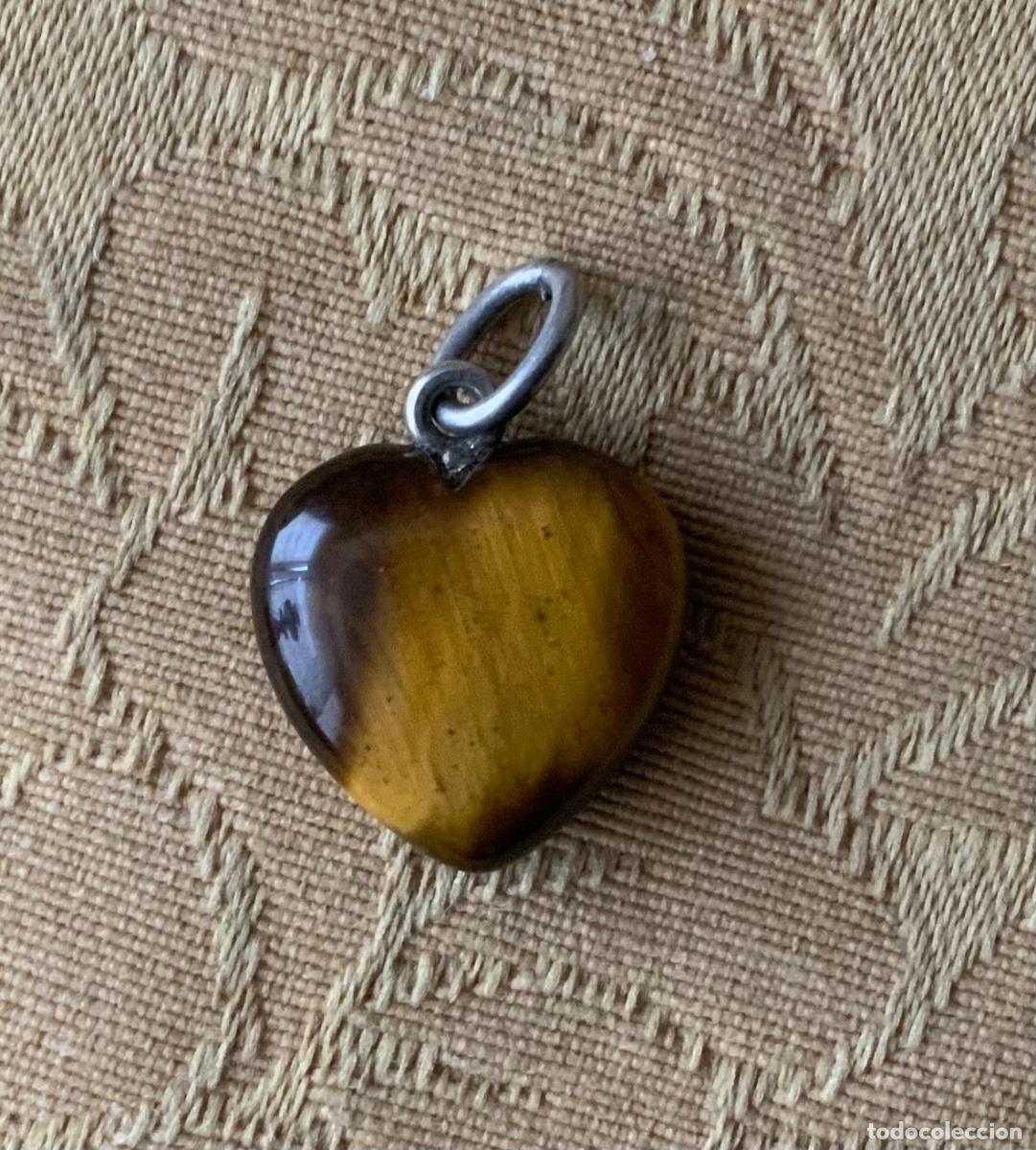 Joyeria: COLGANTE CORAZ&Oacute;N OJO DE TIGRE Y PLATA - Foto 6