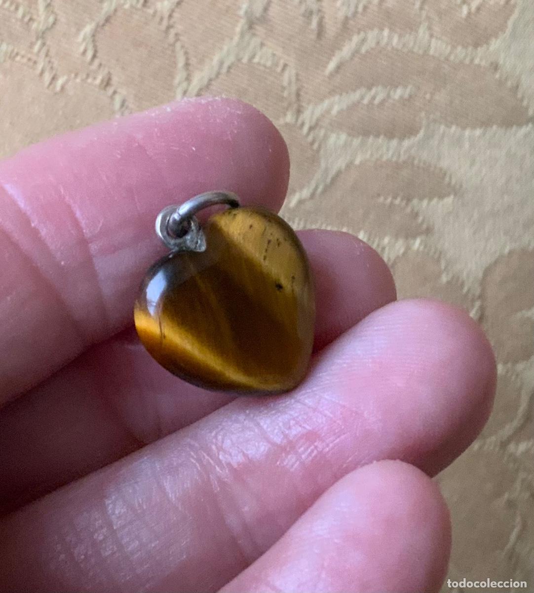 Joyeria: COLGANTE CORAZ&Oacute;N OJO DE TIGRE Y PLATA - Foto 8