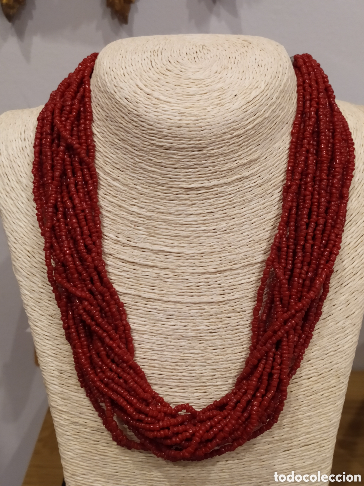 Joyeria: Collar de coral rojo. 20 cordones. - Foto 1