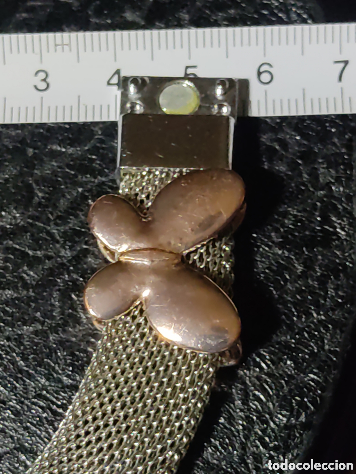 Joyeria: Pulsera ancha plateada con mariposas. - Foto 2