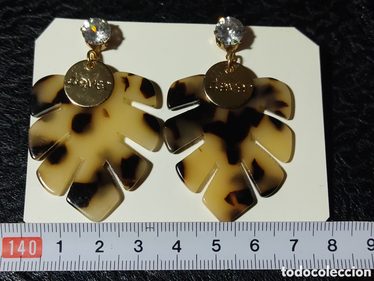 Joyeria: Pendientes hojas y circonitas imitando a Carey. - Foto 5