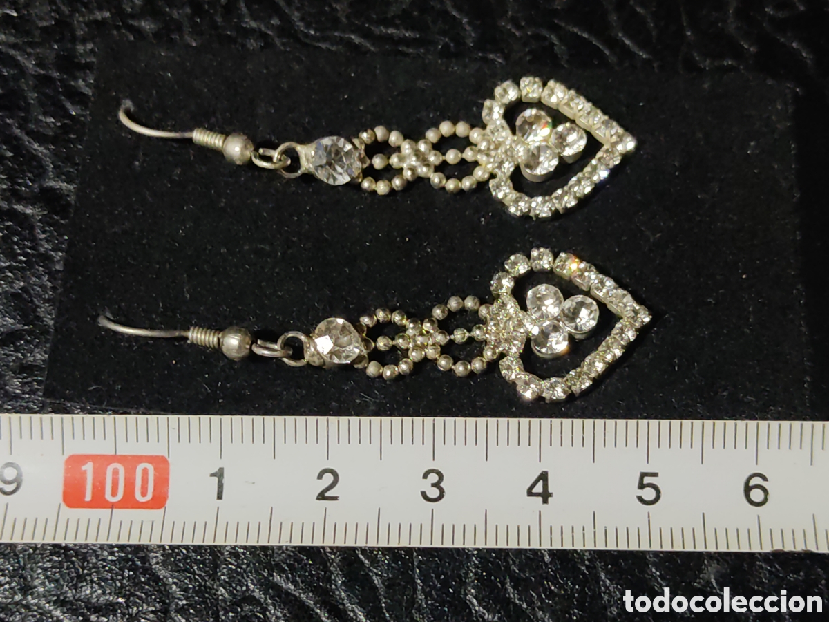 Joyeria: Pendientes largos corazones con circonitas. - Foto 3