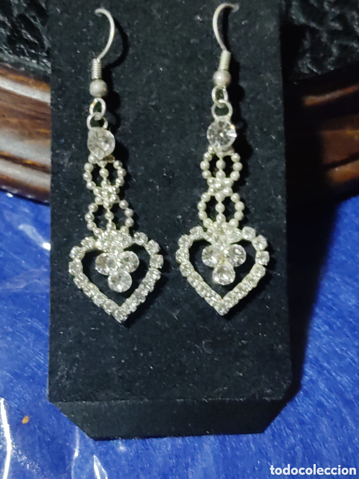 Joyeria: Pendientes largos corazones con circonitas. - Foto 1