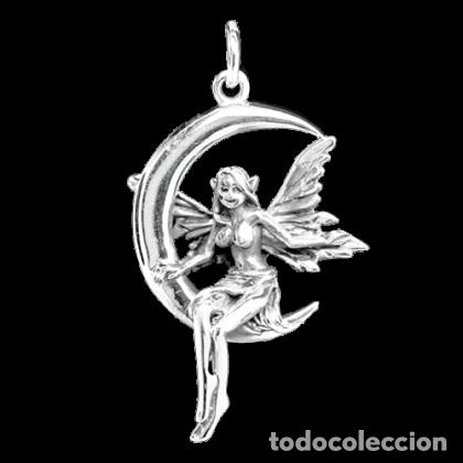 Joyeria: COLGANTE DE PLATA DE LEY DE HADA SENTADA EN LA LUNA - Foto 1