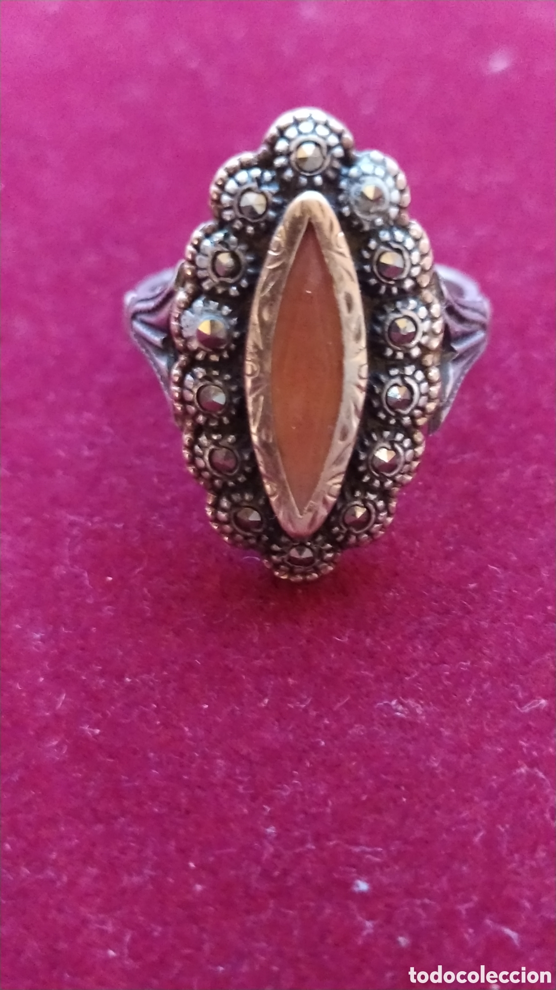 Joyeria: Anillo antiguo plata oro y marquesitas - Foto 3