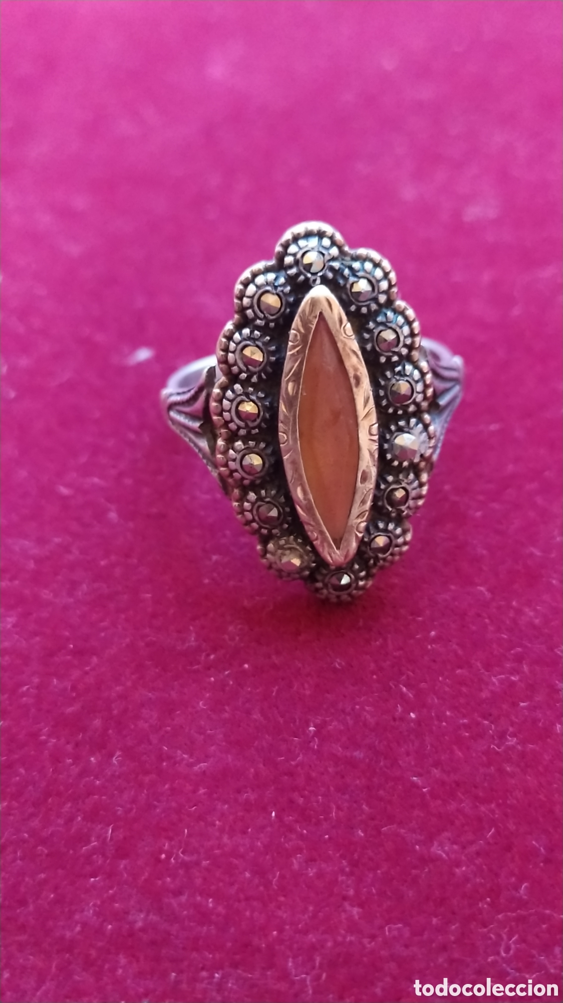 Joyeria: Anillo antiguo plata oro y marquesitas - Foto 1