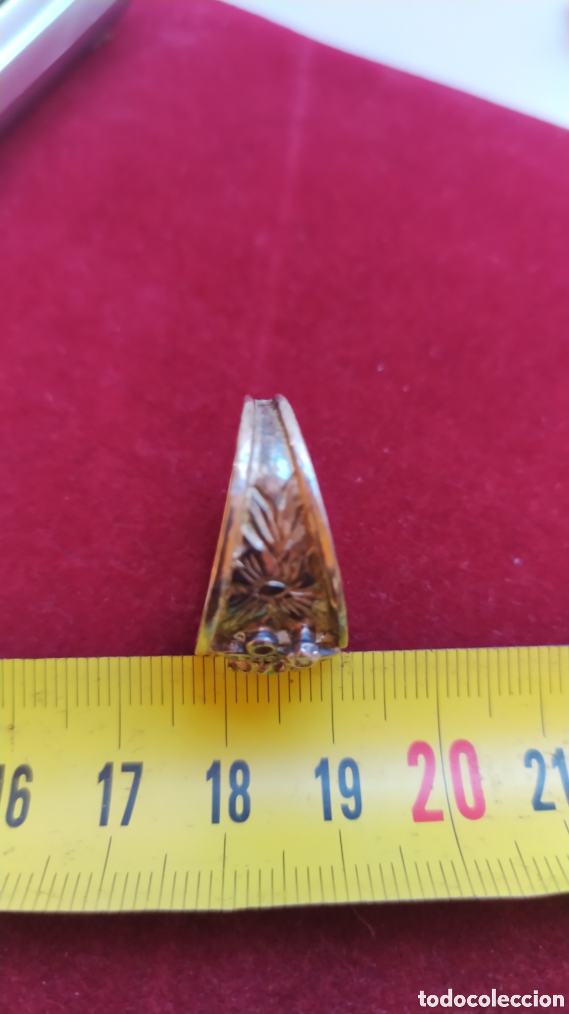 Joyeria: Antiguo anillo plata oro y piedra verde. - Foto 4
