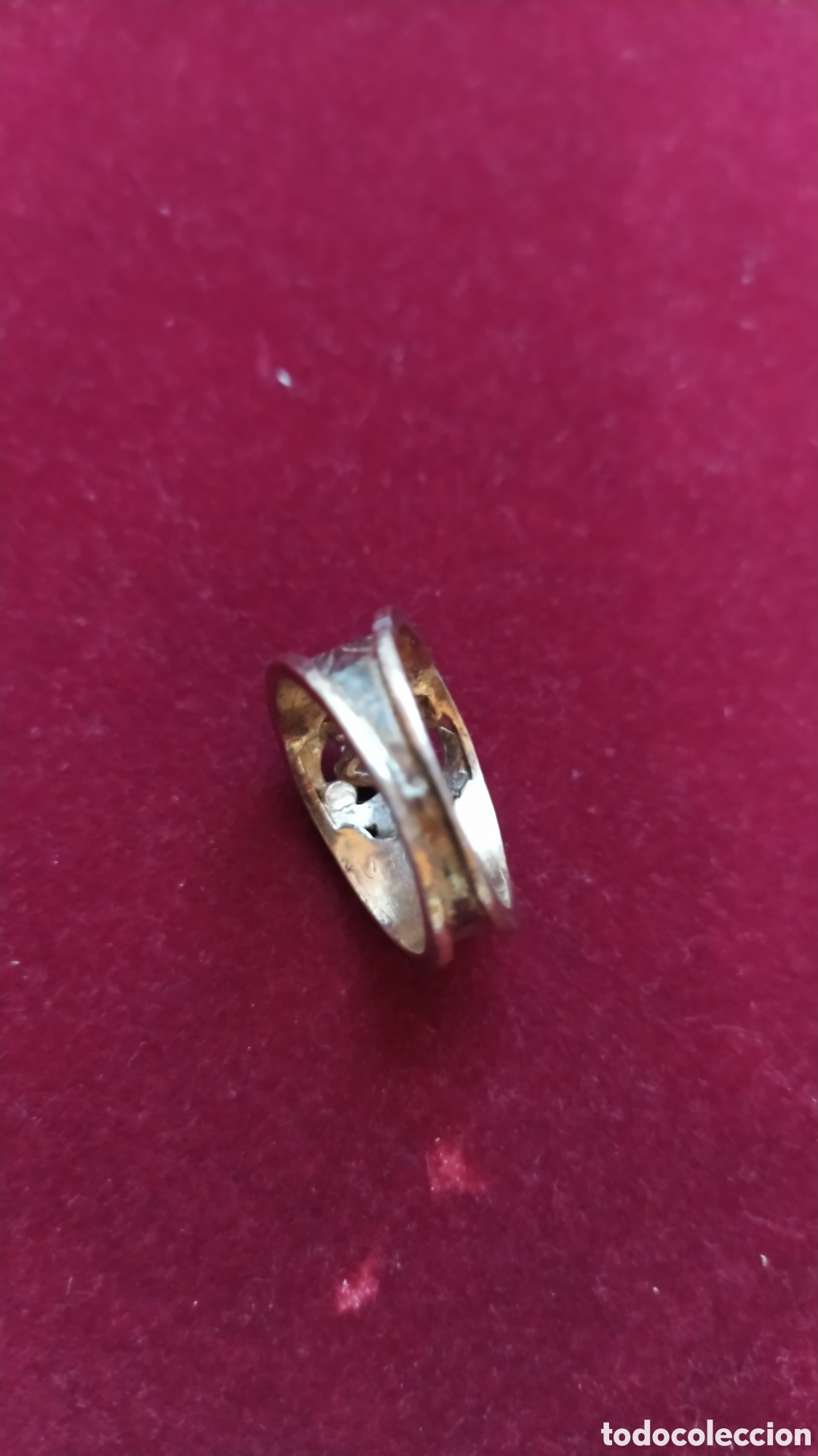 Joyeria: Antiguo anillo plata oro y piedra verde. - Foto 8