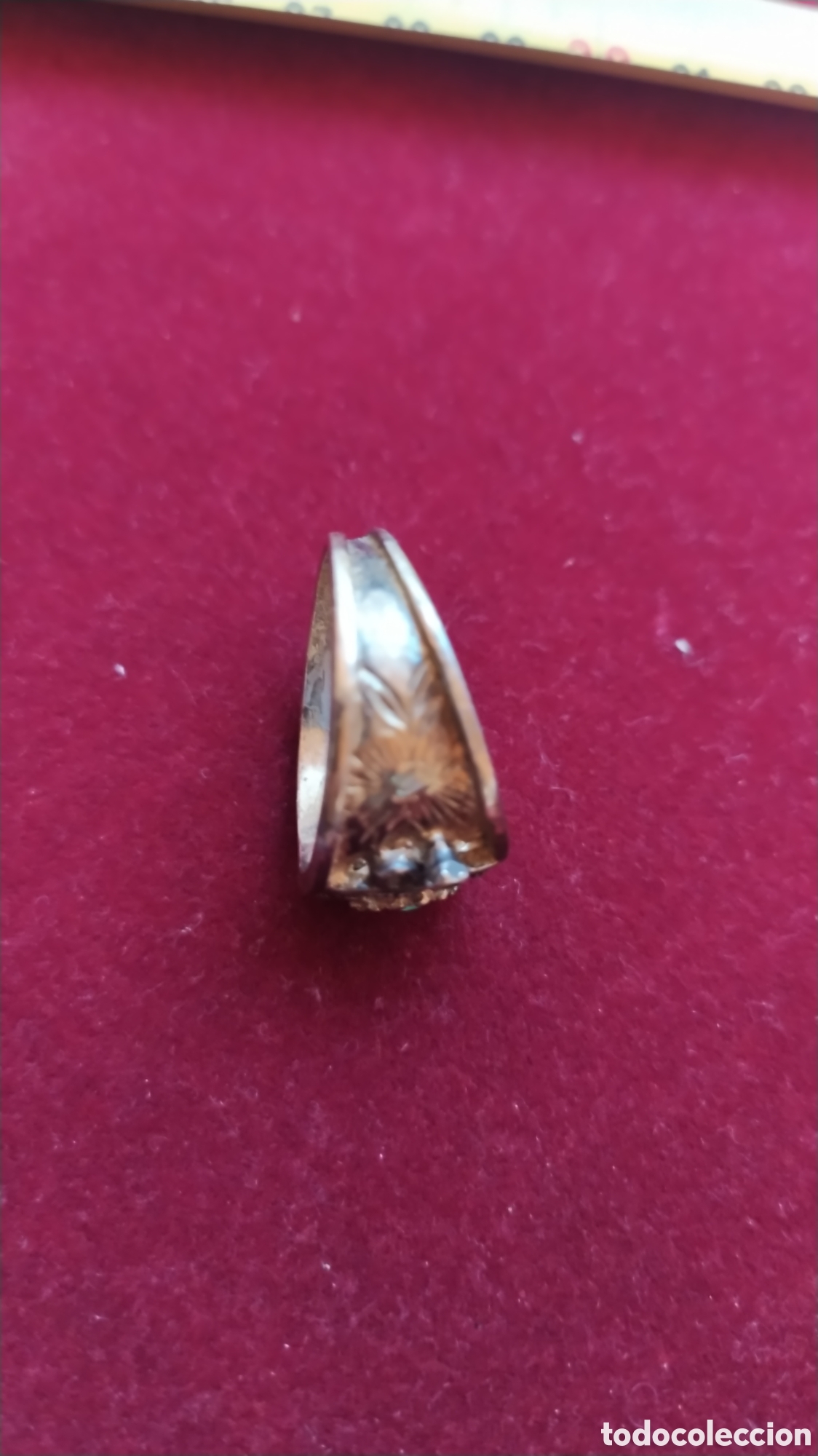 Joyeria: Antiguo anillo plata oro y piedra verde. - Foto 9