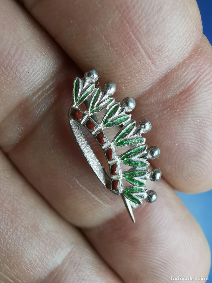 Joyeria: BROCHE CORONA ESMALTADA PLATA DE LEY - Foto 2