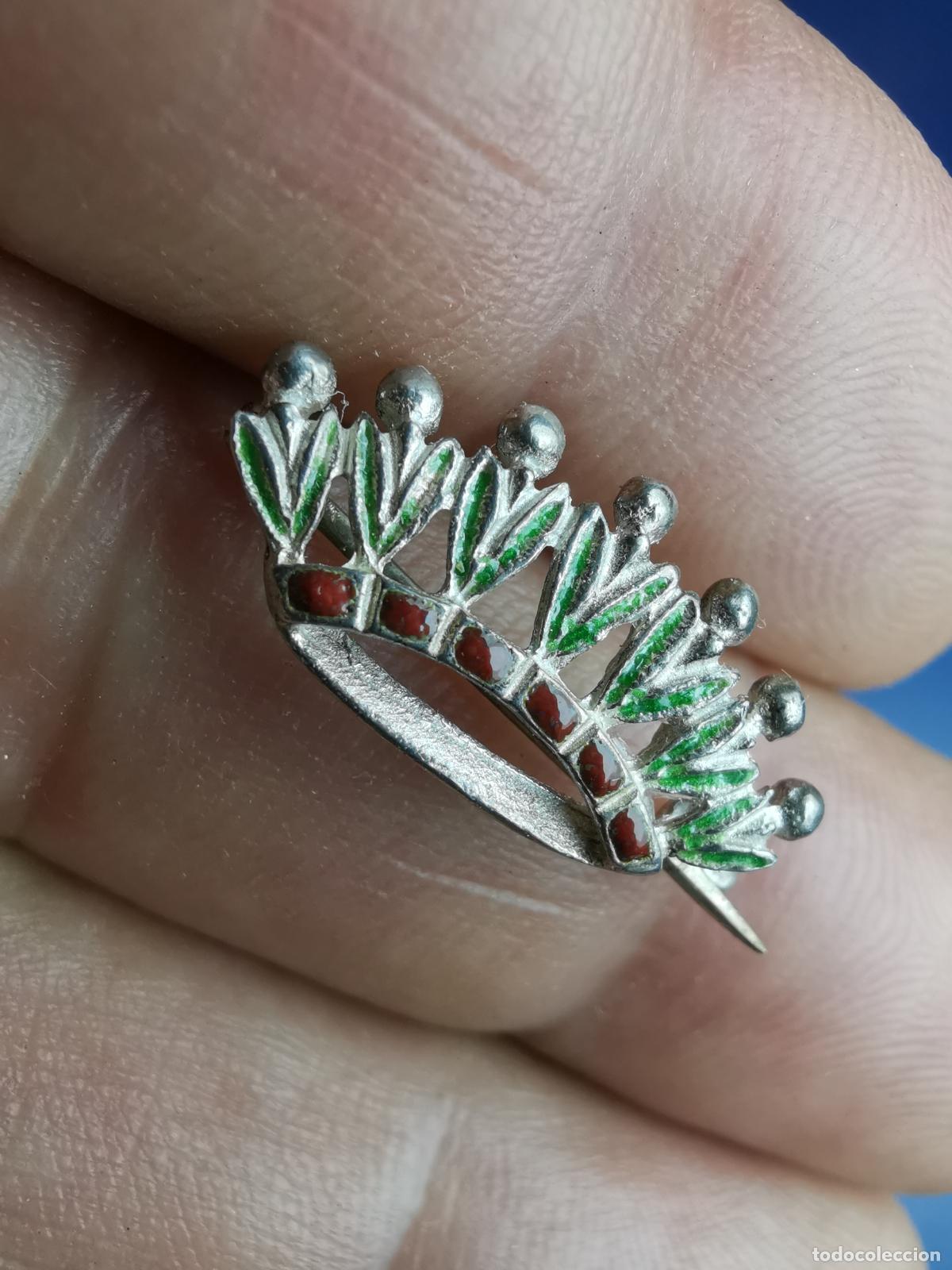 Joyeria: BROCHE CORONA ESMALTADA PLATA DE LEY - Foto 1