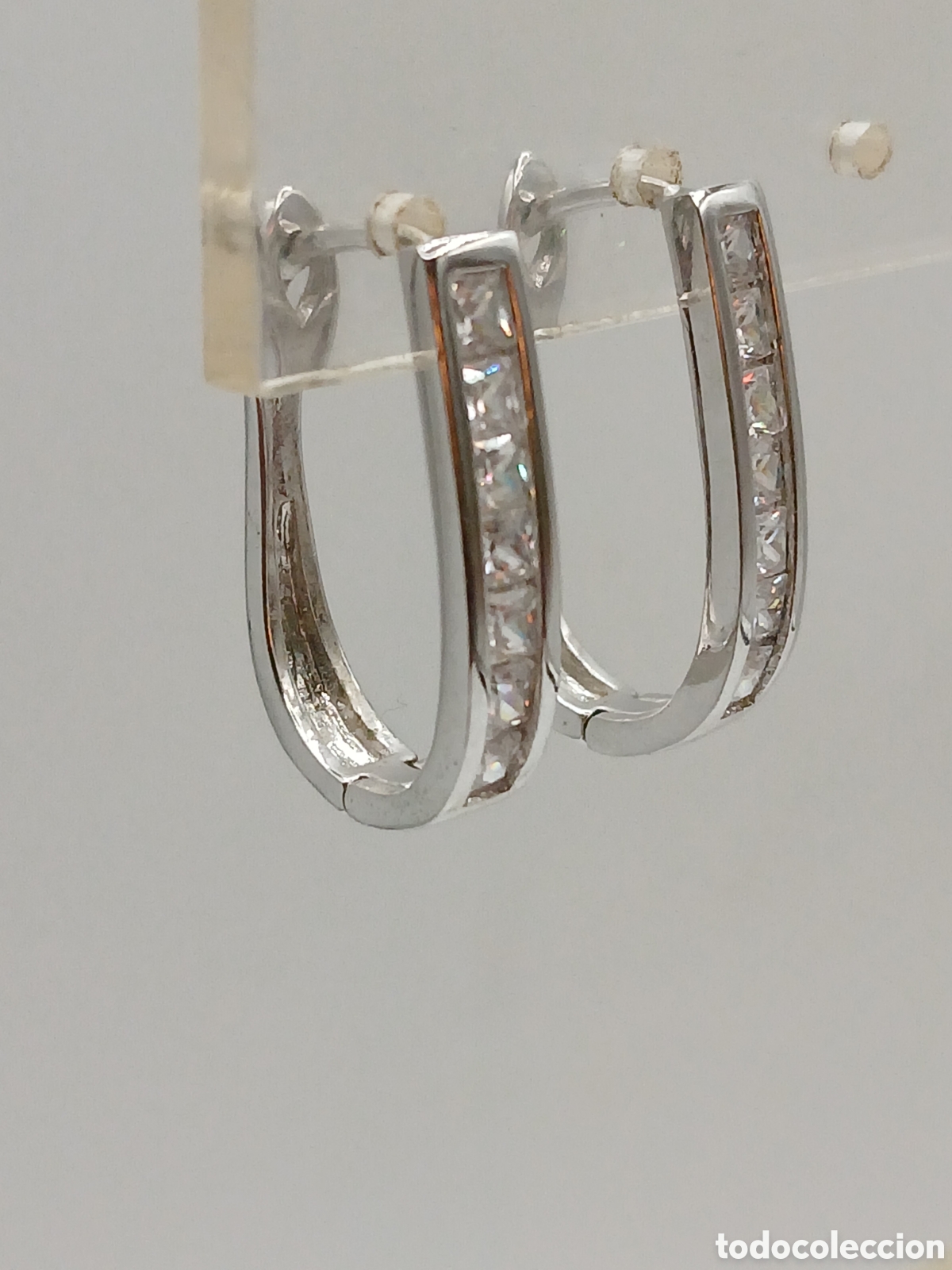 Joyeria: Pendientes metal plateado y cuarzo blanco - Foto 1