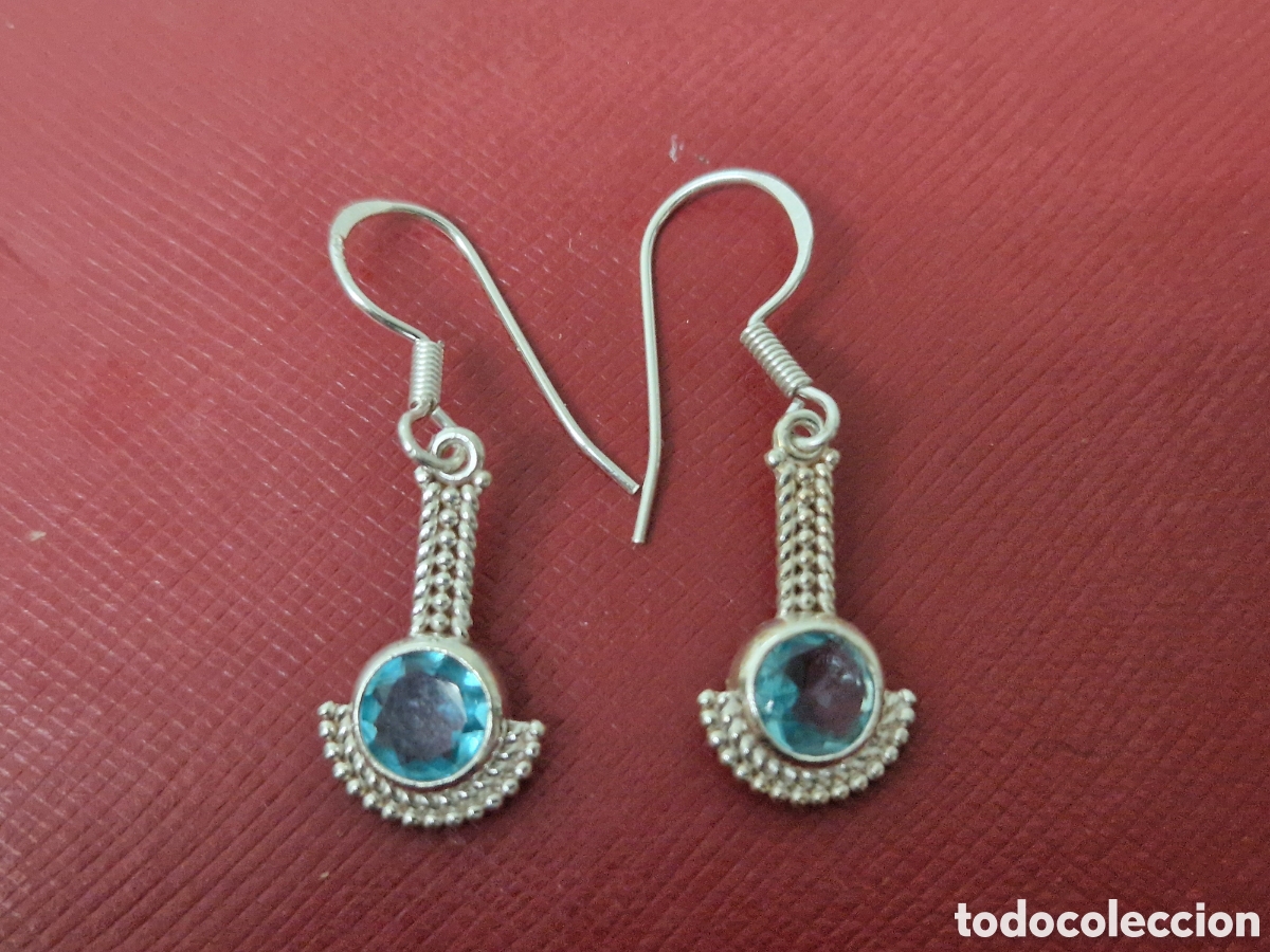 Joyeria: BONITOS PENDIENTES PLATA Y TOPACIOS AZULES NUEVOS - Foto 11
