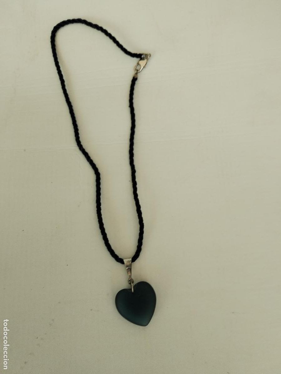 Joyeria: collar cord&oacute;n plata con corazon de cristal de mar - Foto 2