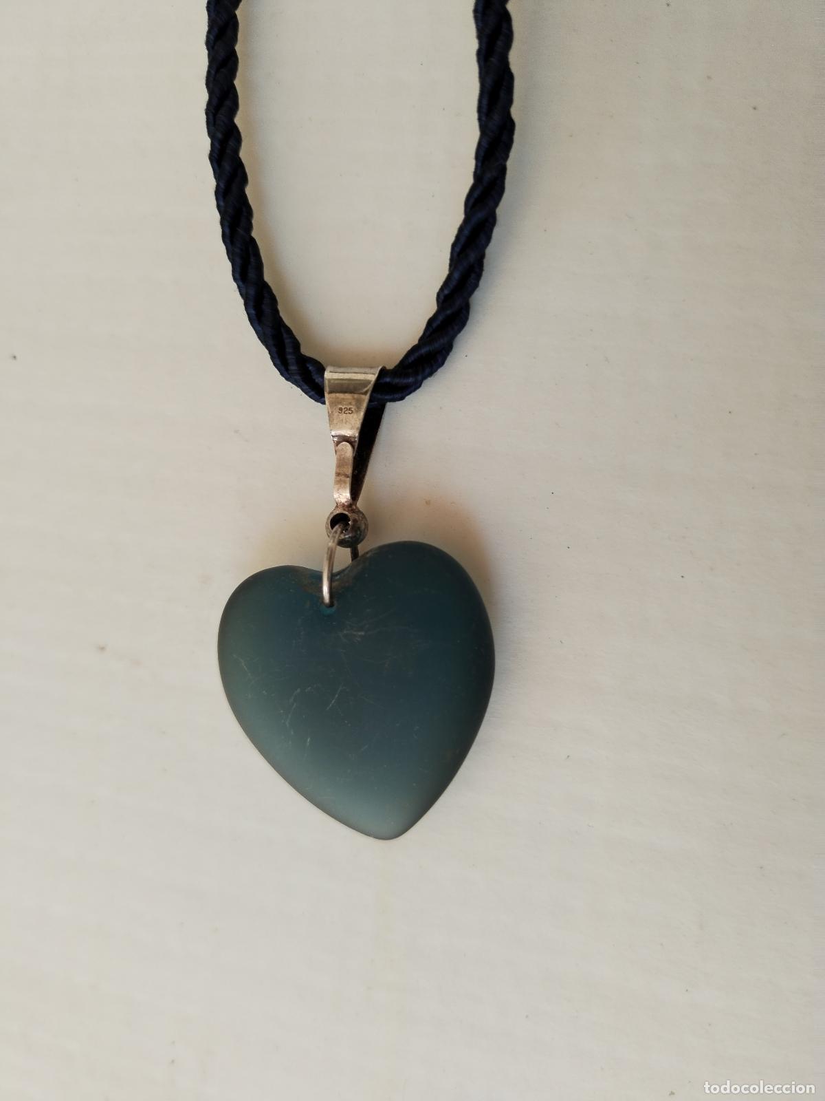 Joyeria: collar cord&oacute;n plata con corazon de cristal de mar - Foto 3