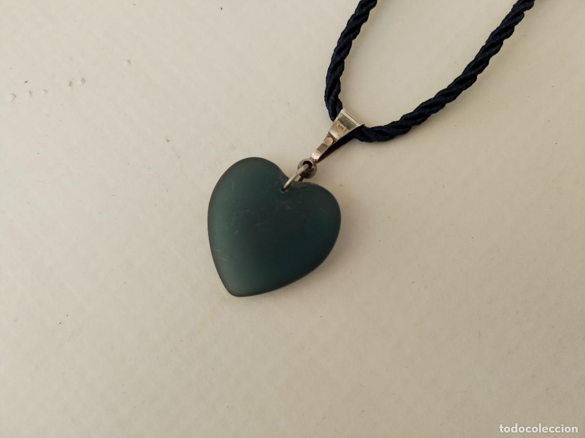 Joyeria: collar cord&oacute;n plata con corazon de cristal de mar - Foto 4