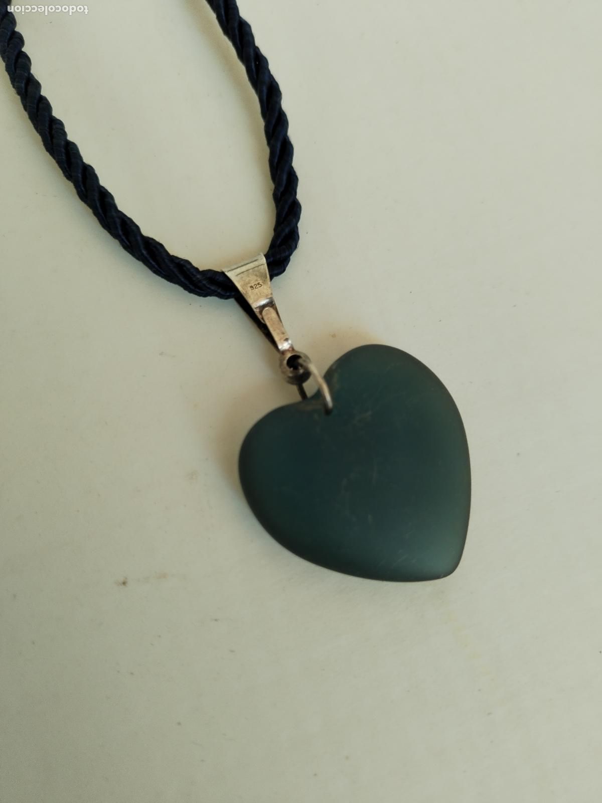 Joyeria: collar cord&oacute;n plata con corazon de cristal de mar - Foto 1