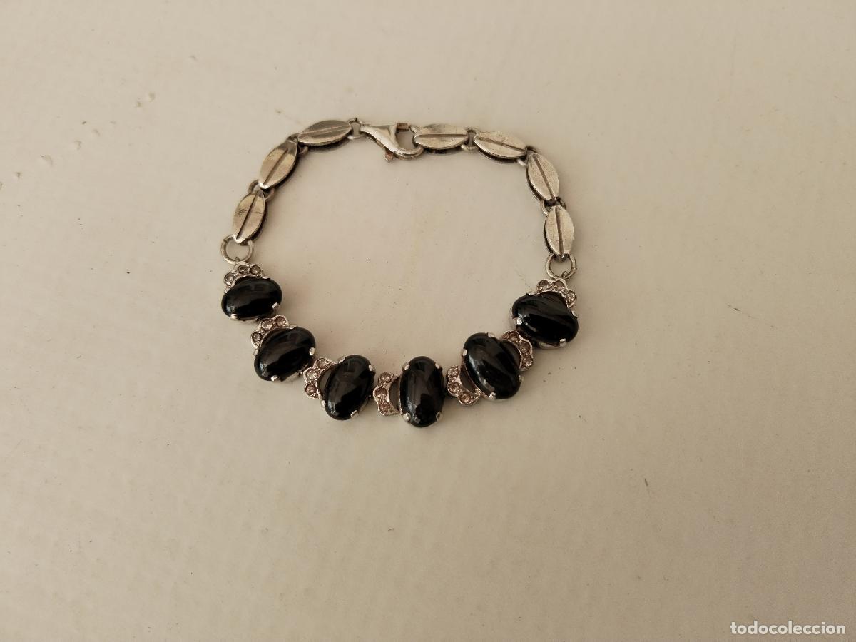 Joyeria: pulsera de plata 925 con abalorios de onix - Foto 1