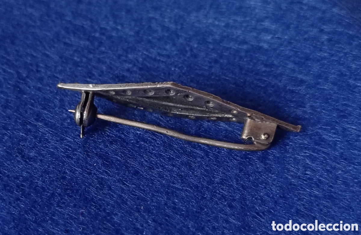 Joyeria: ⚜️BONITO BROCHE ANTIGUO DE PLATA Y MARQUESITAS - Foto 3