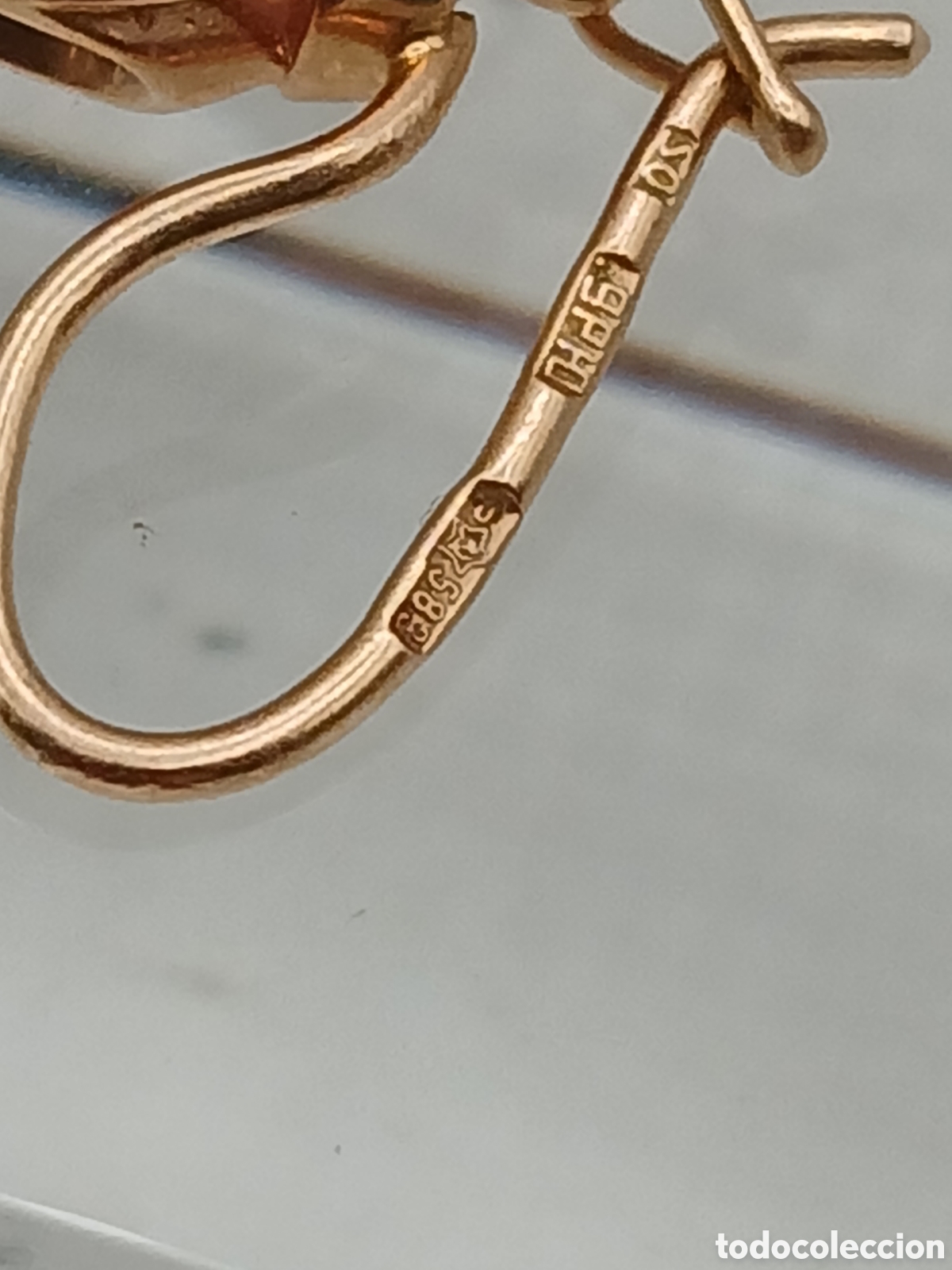 Joyeria: Pendientes oro 14 quilates y rub&iacute;es. Uni&oacute;n Sovi&eacute;tica - Foto 8