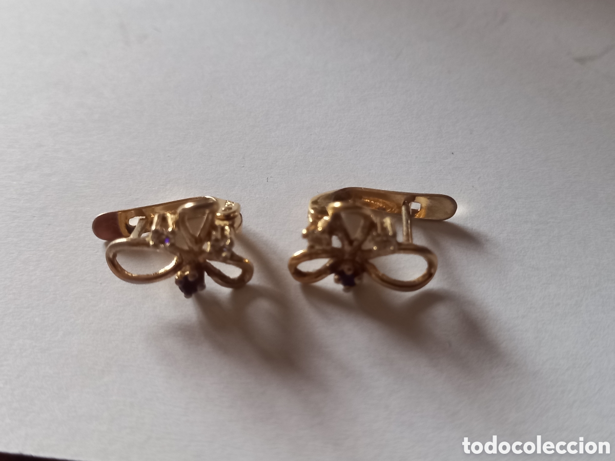 Joyeria: Pendientes plata dorada marcada t925 - Foto 3