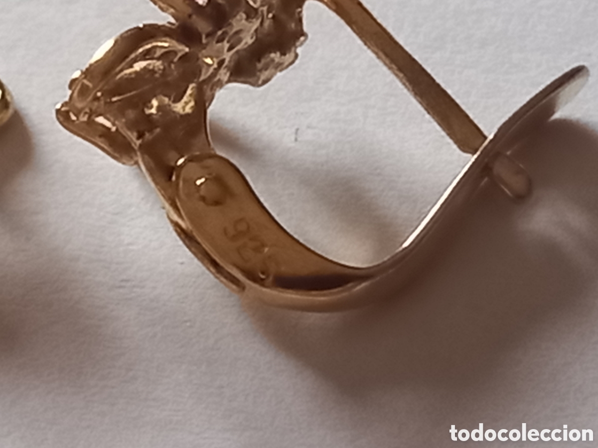 Joyeria: Pendientes plata dorada marcada t925 - Foto 2