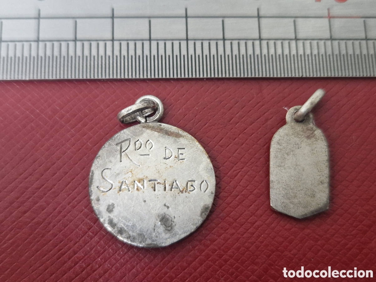 Joyeria: 2 MEDALLAS ANTIGUAS DE PLATA - Foto 3
