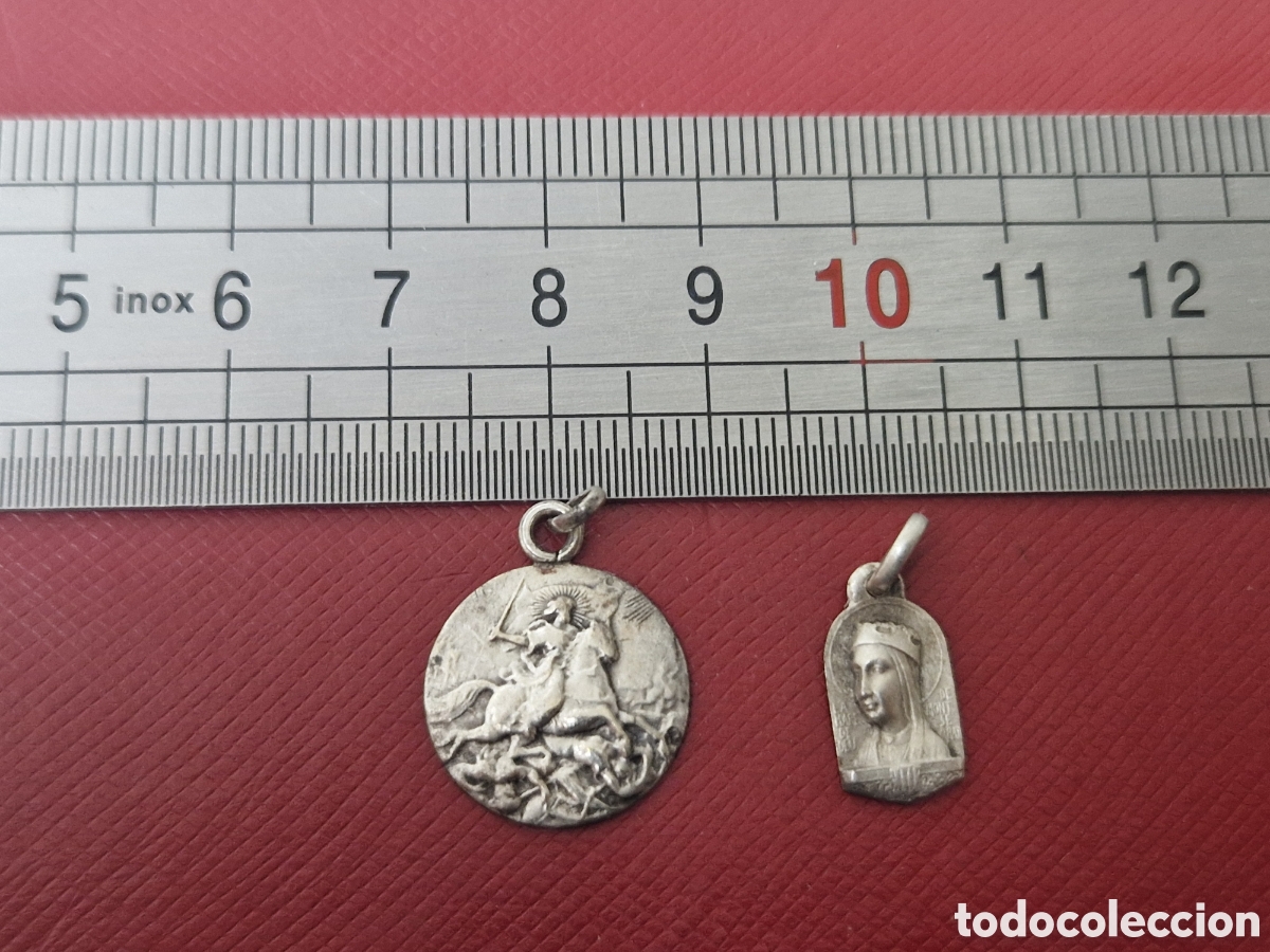 Joyeria: 2 MEDALLAS ANTIGUAS DE PLATA - Foto 4