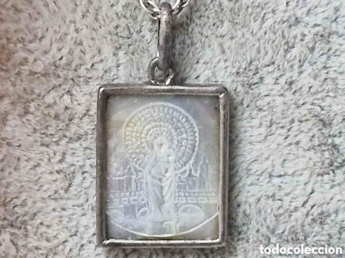 Joyeria: MEDALLA ANTIGUA PLATA Y NACAR - Foto 4