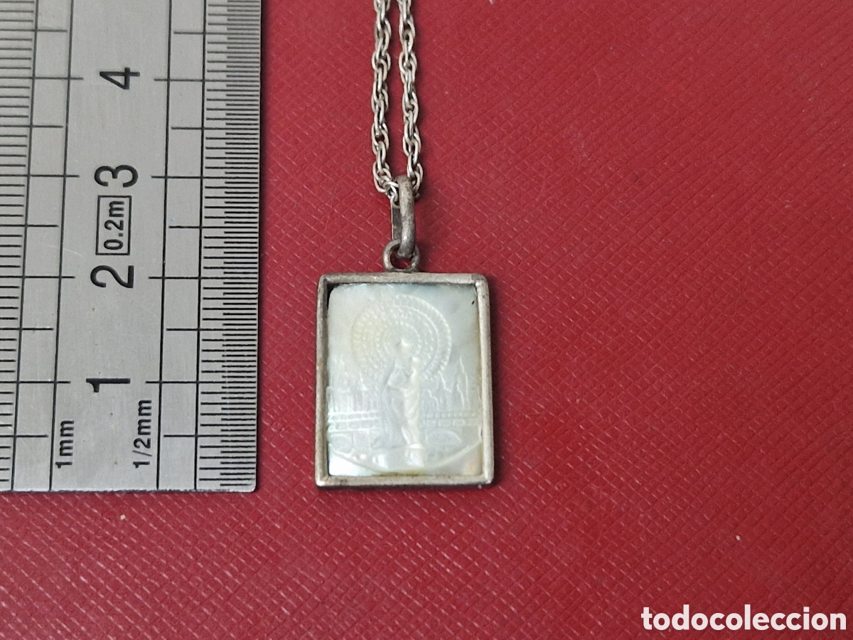 Joyeria: MEDALLA ANTIGUA PLATA Y NACAR - Foto 5