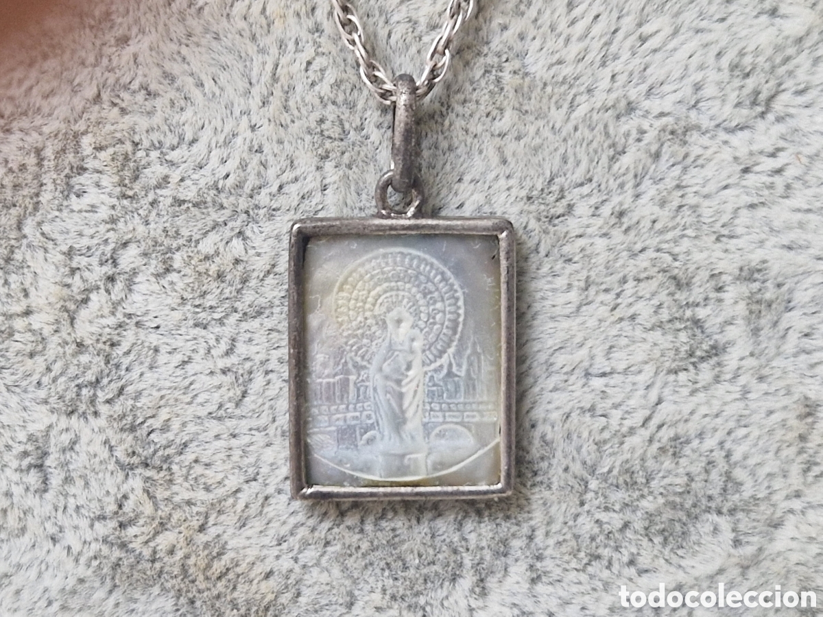 Joyeria: MEDALLA ANTIGUA PLATA Y NACAR - Foto 6