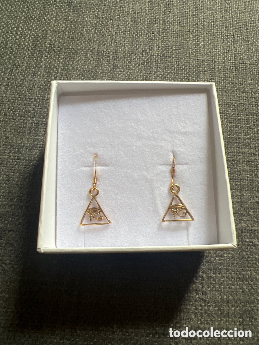 Joyeria: Pendientes Ojo de Horus plata ba&ntilde;o oro - Foto 1