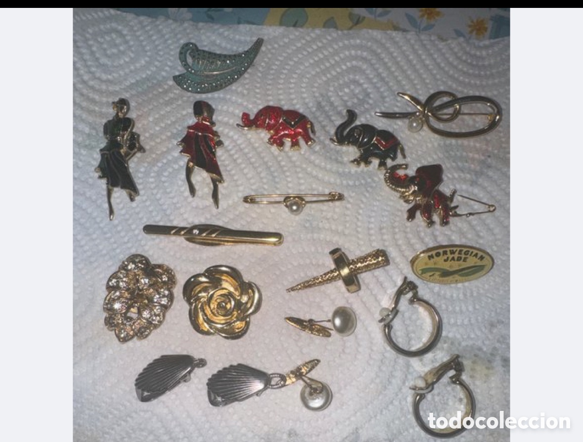 Joyeria: Lote de broches. Pendiente y pascorbatas - Foto 2