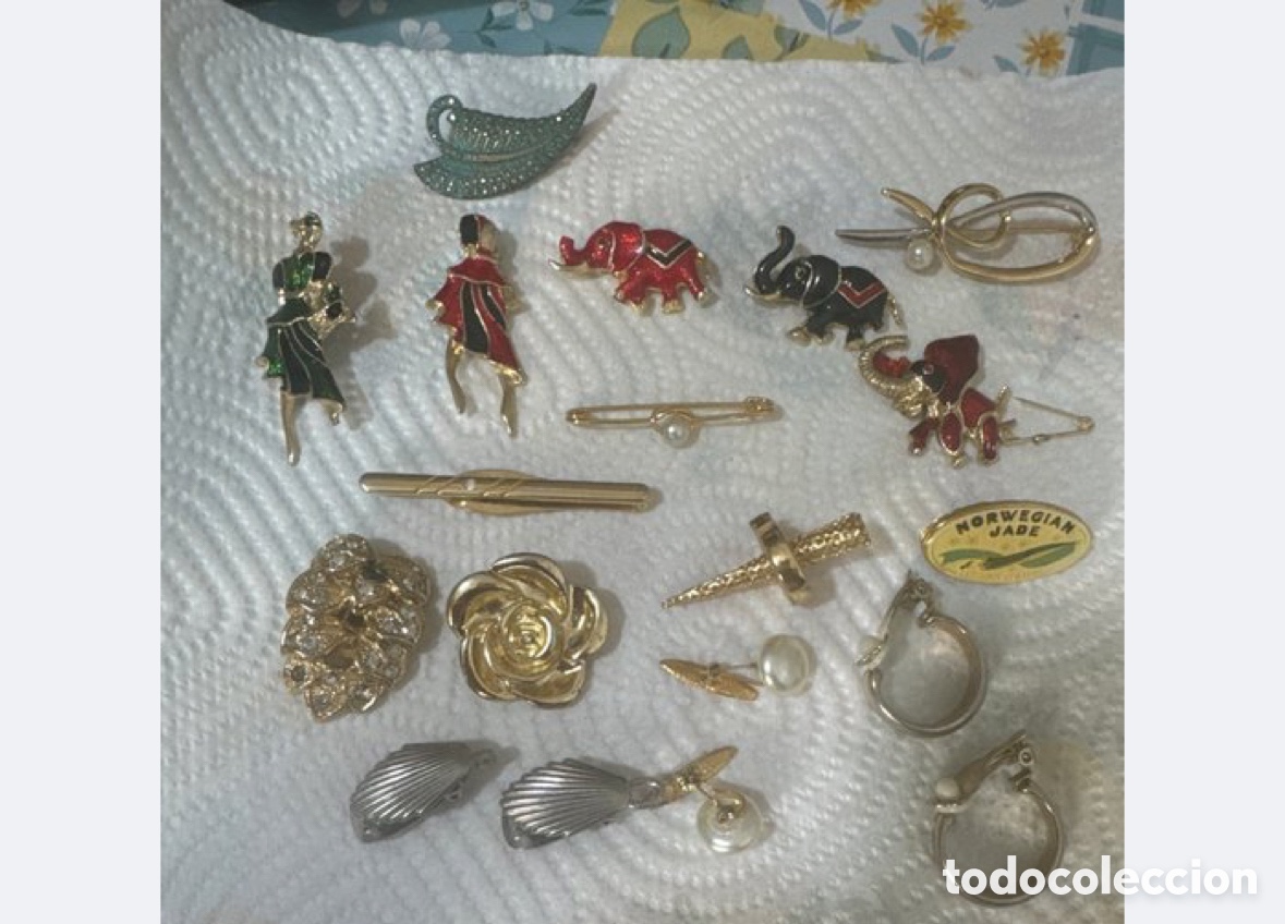 Joyeria: Lote de broches. Pendiente y pascorbatas - Foto 1