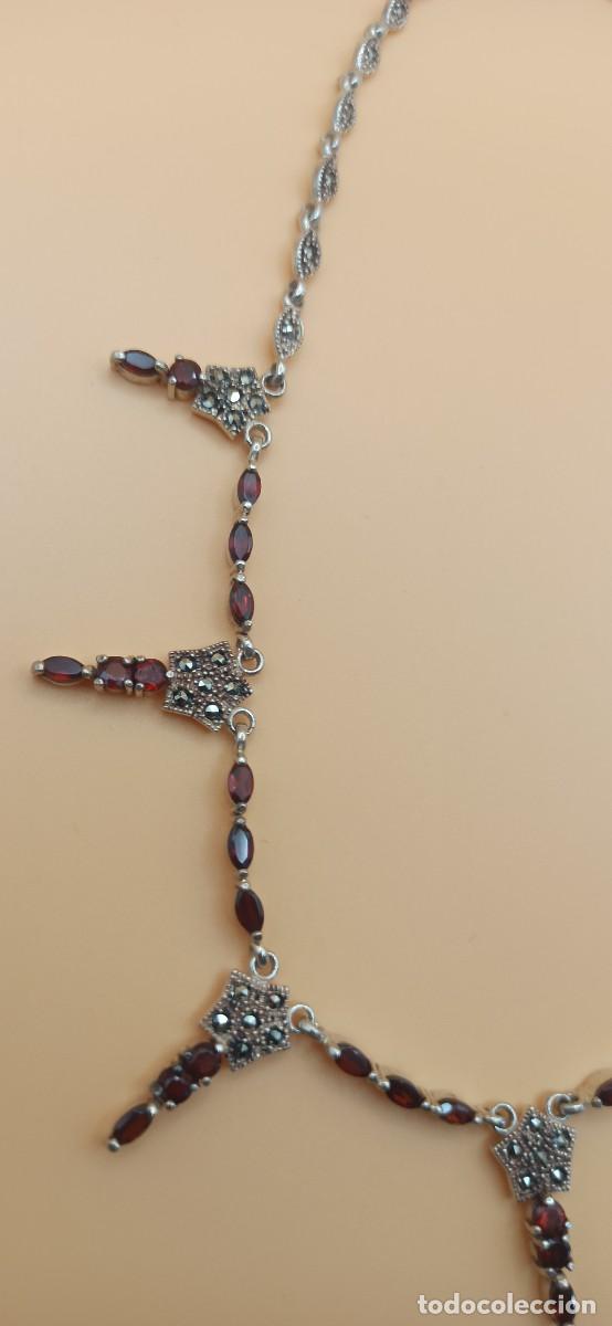 Joyeria: Gargantilla plata con granates y marquesitas. - Foto 2