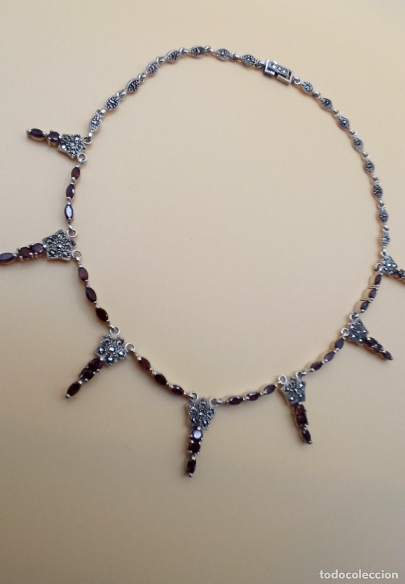 Joyeria: Gargantilla plata con granates y marquesitas. - Foto 3