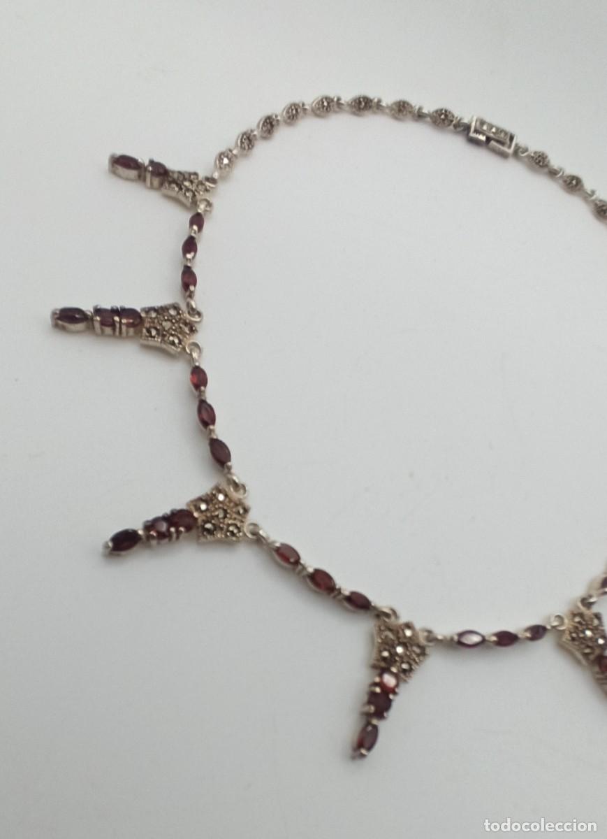 Joyeria: Gargantilla plata con granates y marquesitas. - Foto 4