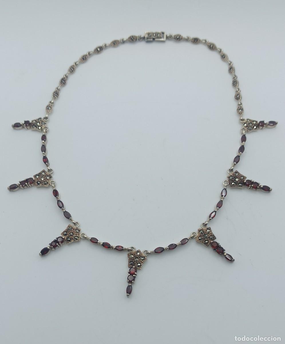 Joyeria: Gargantilla plata con granates y marquesitas. - Foto 6