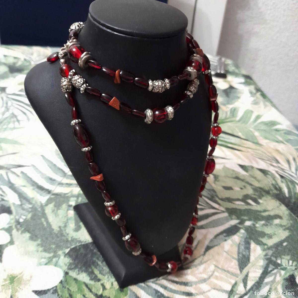 Joyeria: Collar antiguo de cuentas rojo - Foto 1