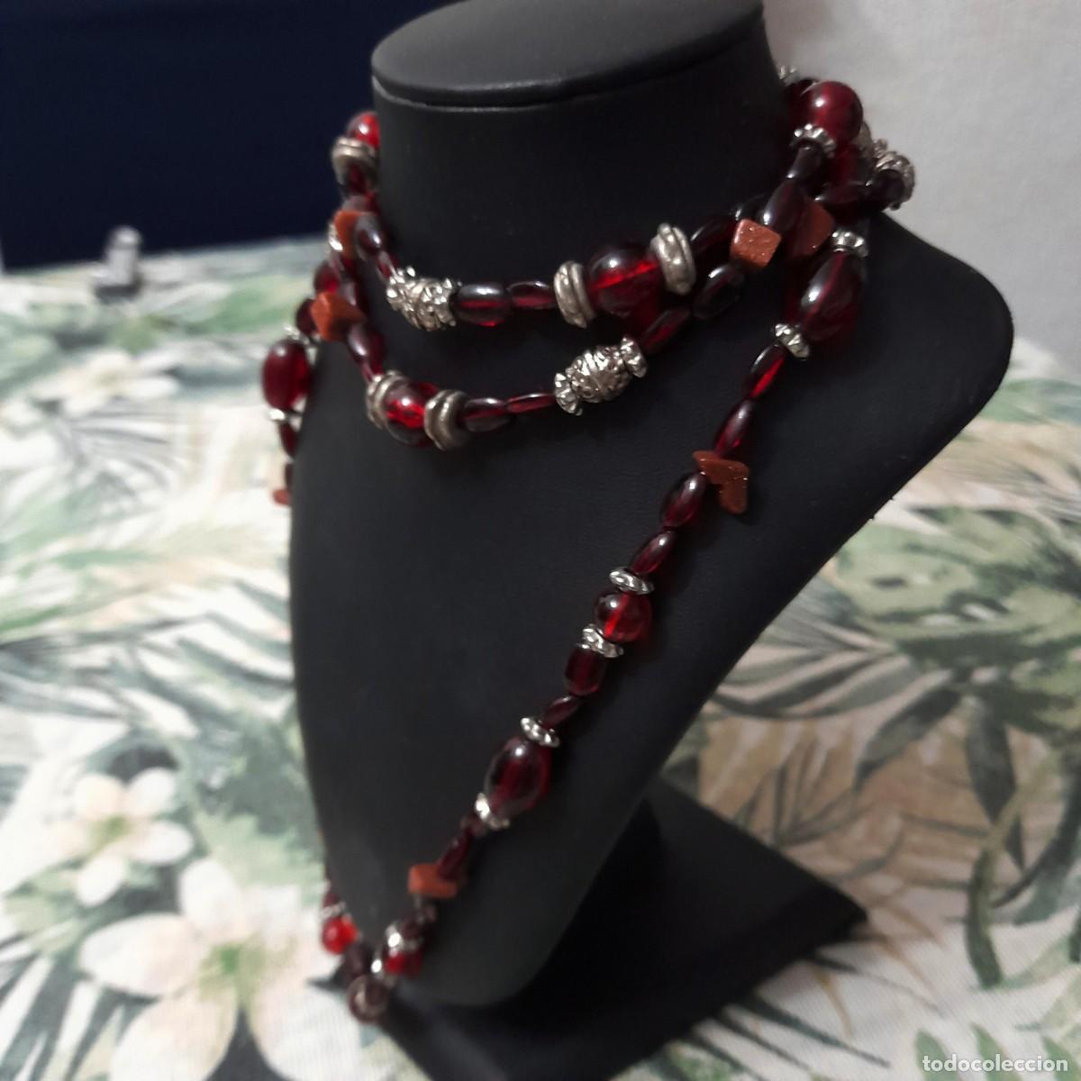 Joyeria: Collar antiguo de cuentas rojo - Foto 2