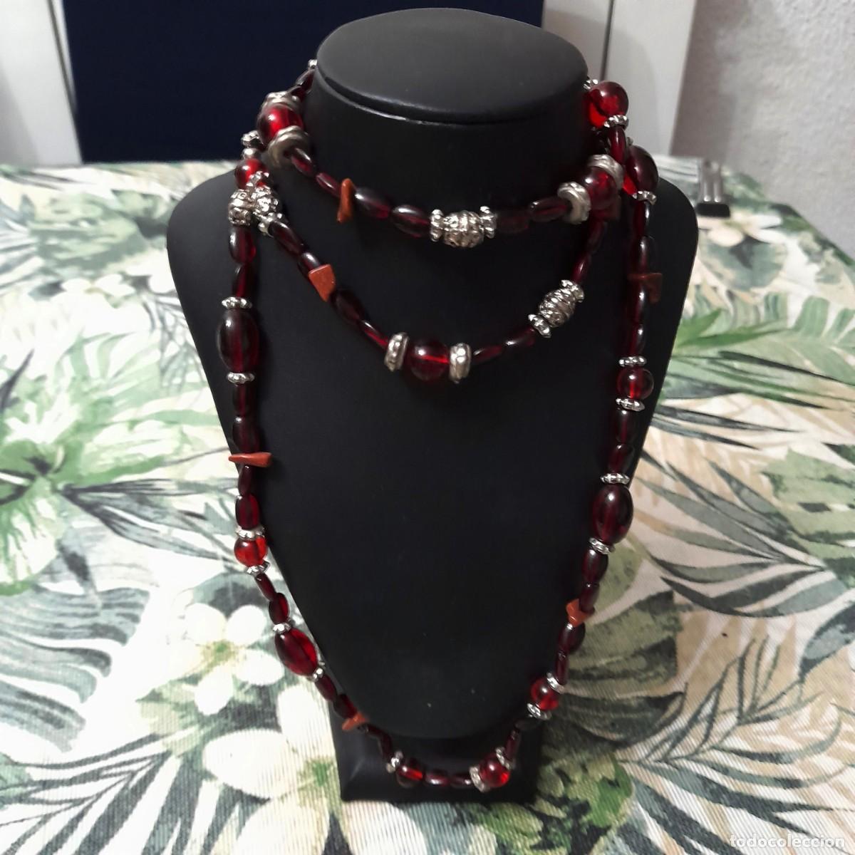 Joyeria: Collar antiguo de cuentas rojo - Foto 3
