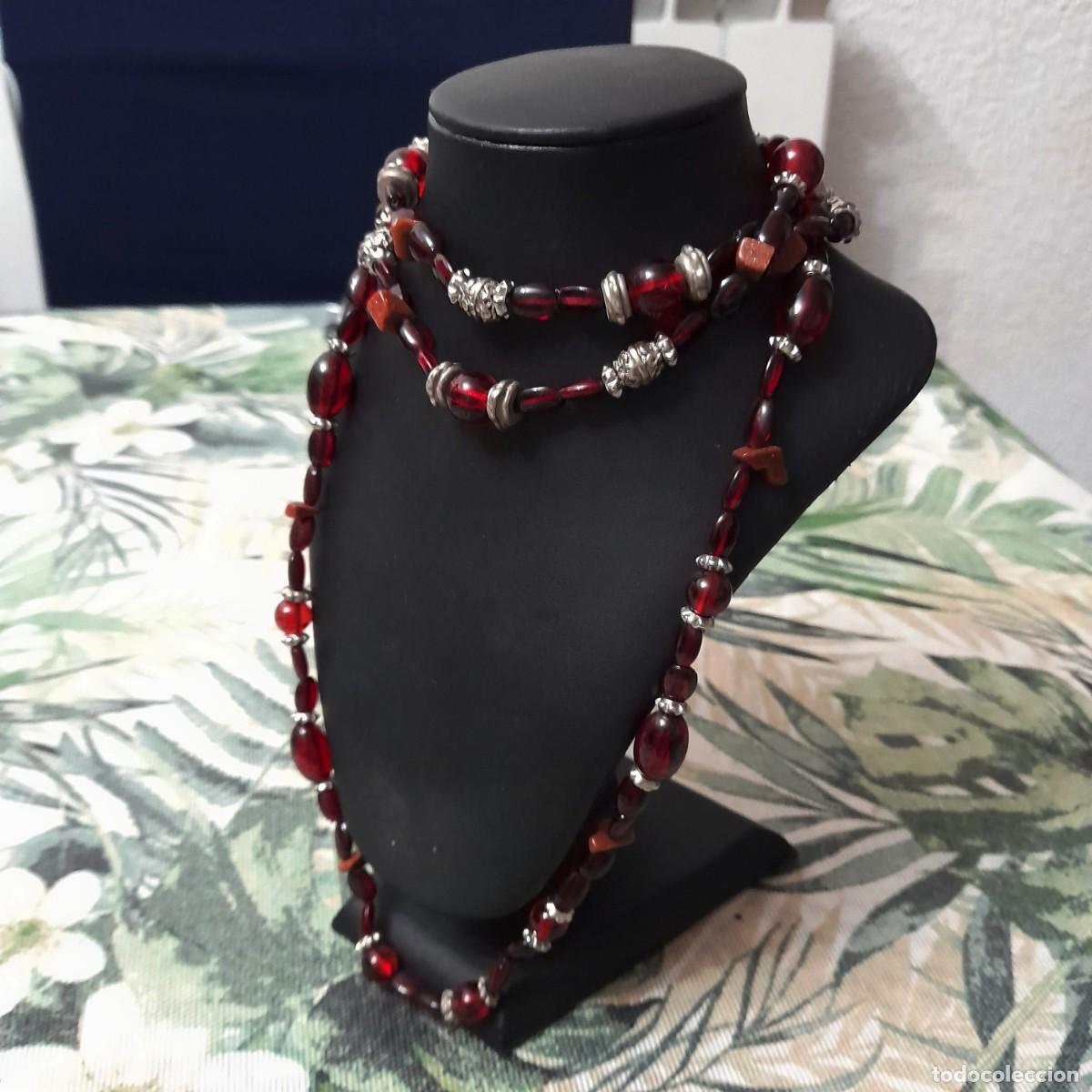 Joyeria: Collar antiguo de cuentas rojo - Foto 4