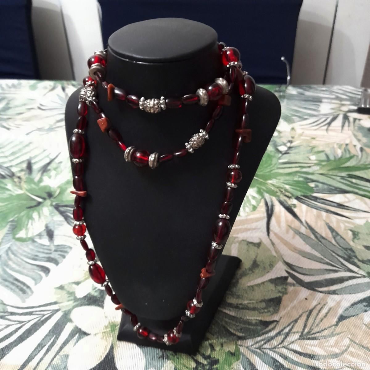 Joyeria: Collar antiguo de cuentas rojo - Foto 5