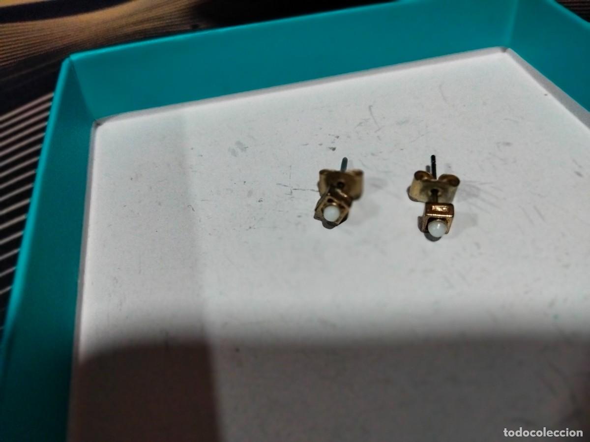 Joyeria: peque&ntilde;os pendientes cuadrados con perla - Foto 3