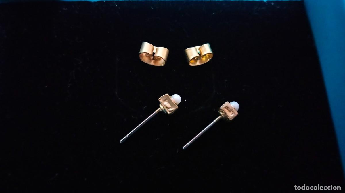 Joyeria: peque&ntilde;os pendientes cuadrados con perla - Foto 4