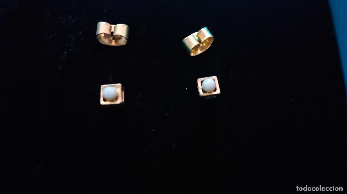 Joyeria: peque&ntilde;os pendientes cuadrados con perla - Foto 5