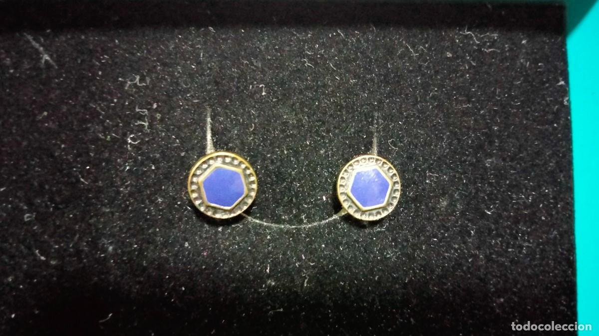 Joyeria: peque&ntilde;os pendientes con piedra morada - Foto 2