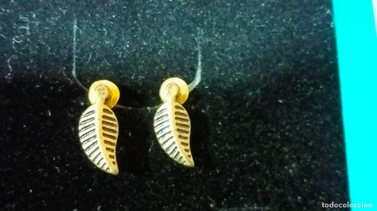 Joyeria: peque&ntilde;os pendientes en forma de hoja - Foto 1