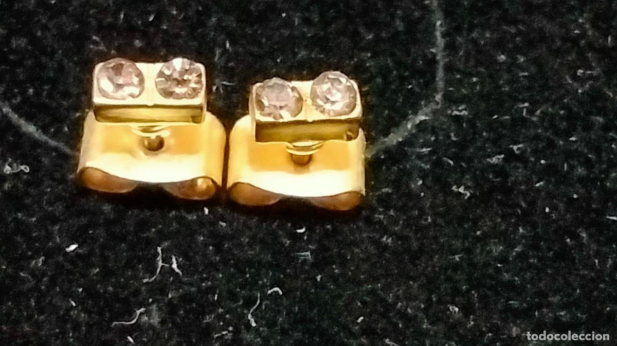 Joyeria: peque&ntilde;os pendientes dorados con circonitas - Foto 1